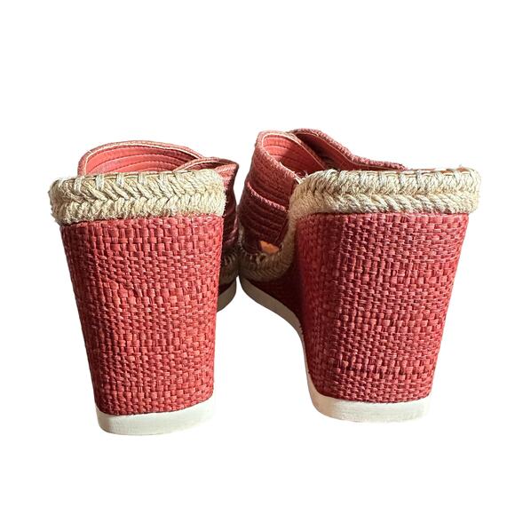 Vince Camuto Bailah Wedge Sandals Sz 7.5 Taupe Moroccan Clay Espadrille Slip-On - Picture 8 of 12